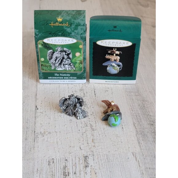 Hallmark miniature Noah earth animal nativity ornament Xmas set - Picture 1 of 6